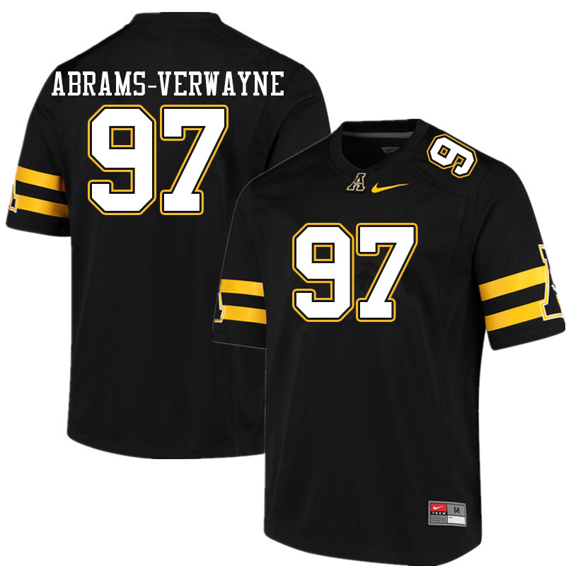 Men #97 Kevin Abrams-Verwayne Appalachian State Mountaineers College Football Jerseys Sale-Black